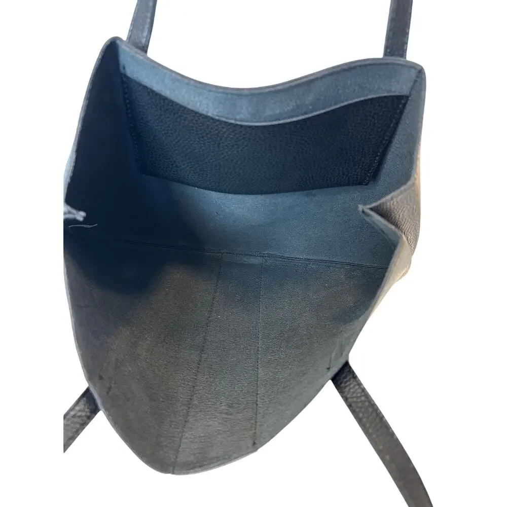 Vince Camuto Pebbled Leather Colorblock Tote Bag Black Gray
